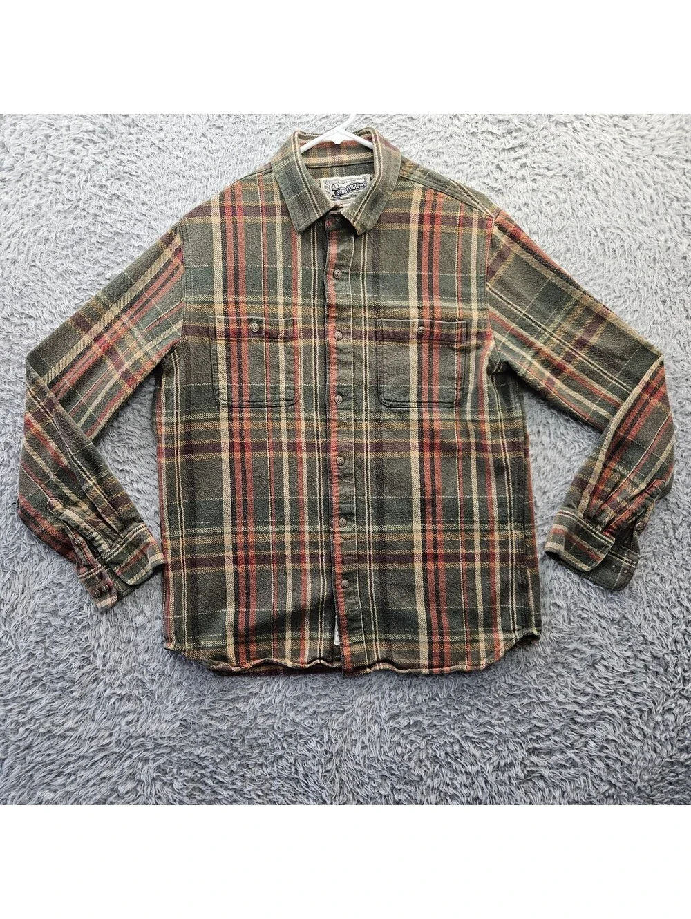 SCHOTT BROTHERS NYC SH2135 Plaid Cotton Flannel Shirt Men Large Heavyweight